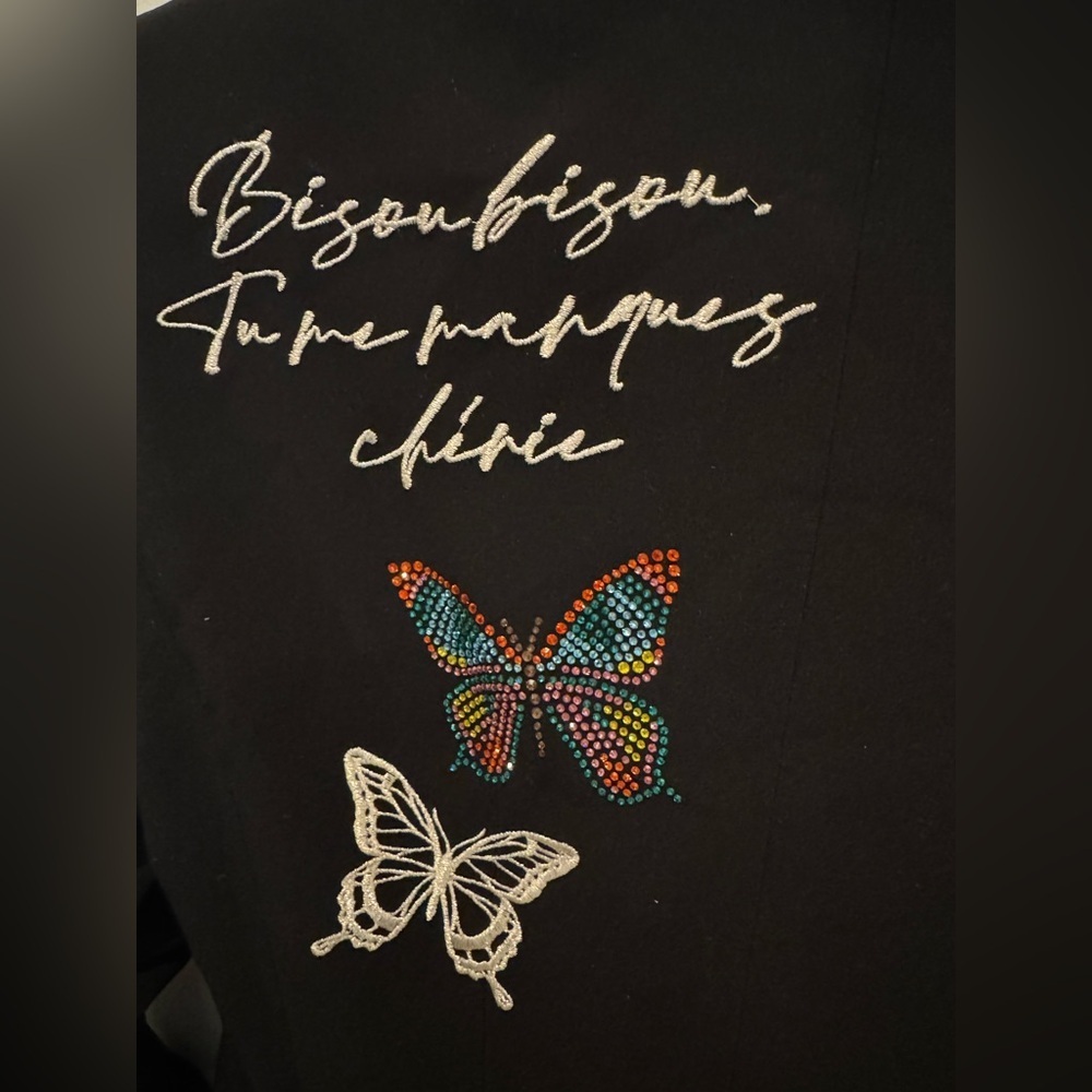 Cinq à Sept butterfly, love letter, scrunched cayenne, blazer, Elegant Black - Picture 10 of 16